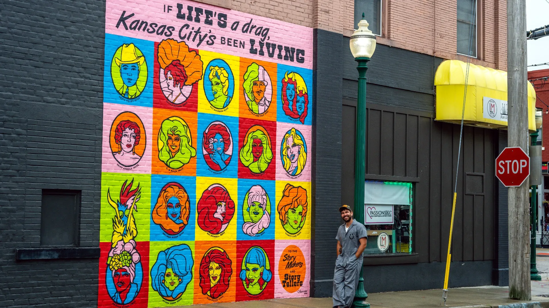 Mural of Kansas City Drag History by Jared Horman, Passions KC